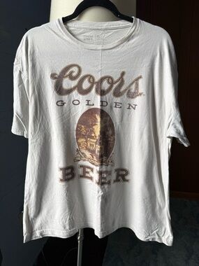 Coors Golden Beer Graphic Short Sleeve Tee - White